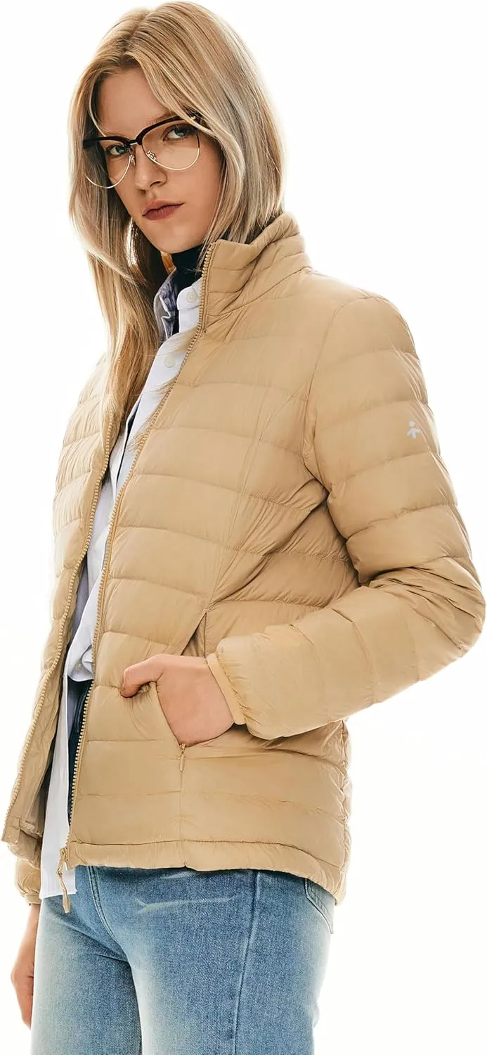 Orolay Women's Lightweight Packable Down Jacket Quilted Puffer Coat with Stand Collar