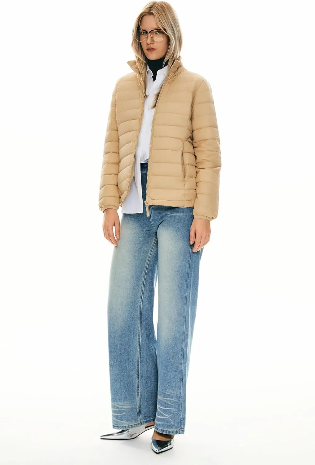 Orolay Women's Lightweight Packable Down Jacket Quilted Puffer Coat with Stand Collar