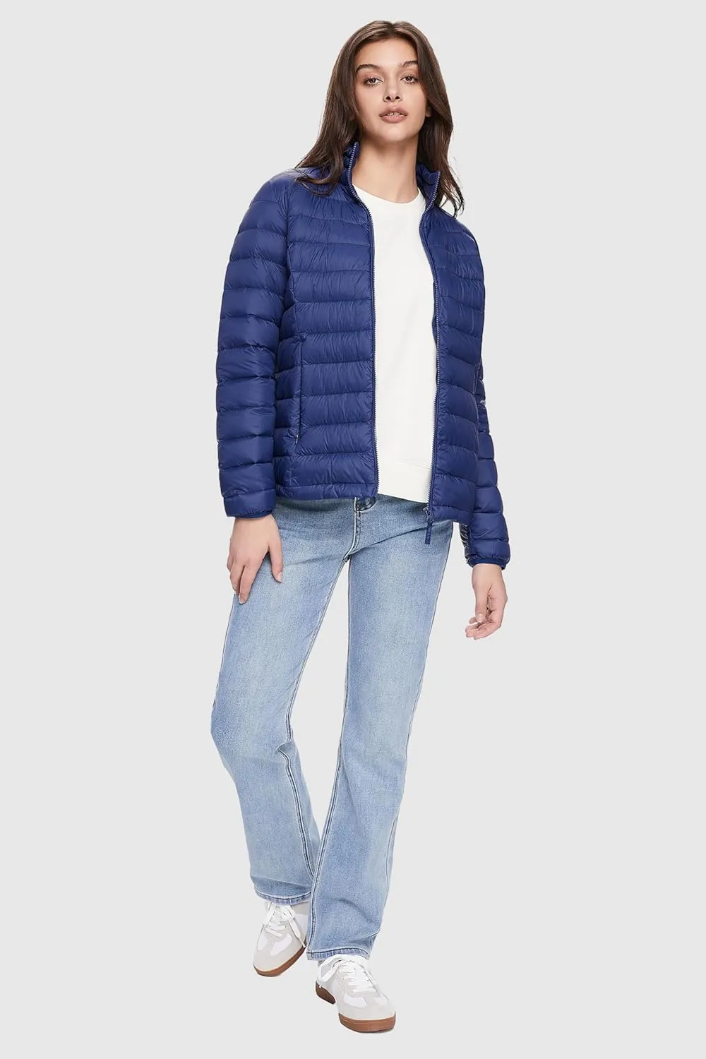 Orolay Women's Lightweight Packable Down Jacket Quilted Puffer Coat with Stand Collar