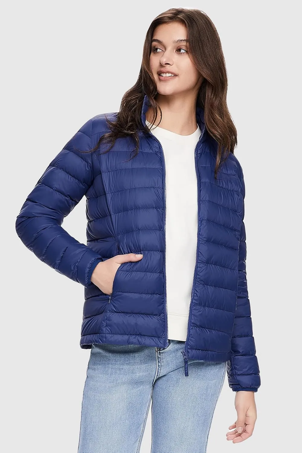 Orolay Women's Lightweight Packable Down Jacket Quilted Puffer Coat with Stand Collar