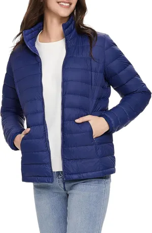 Orolay Women's Lightweight Packable Down Jacket Quilted Puffer Coat with Stand Collar
