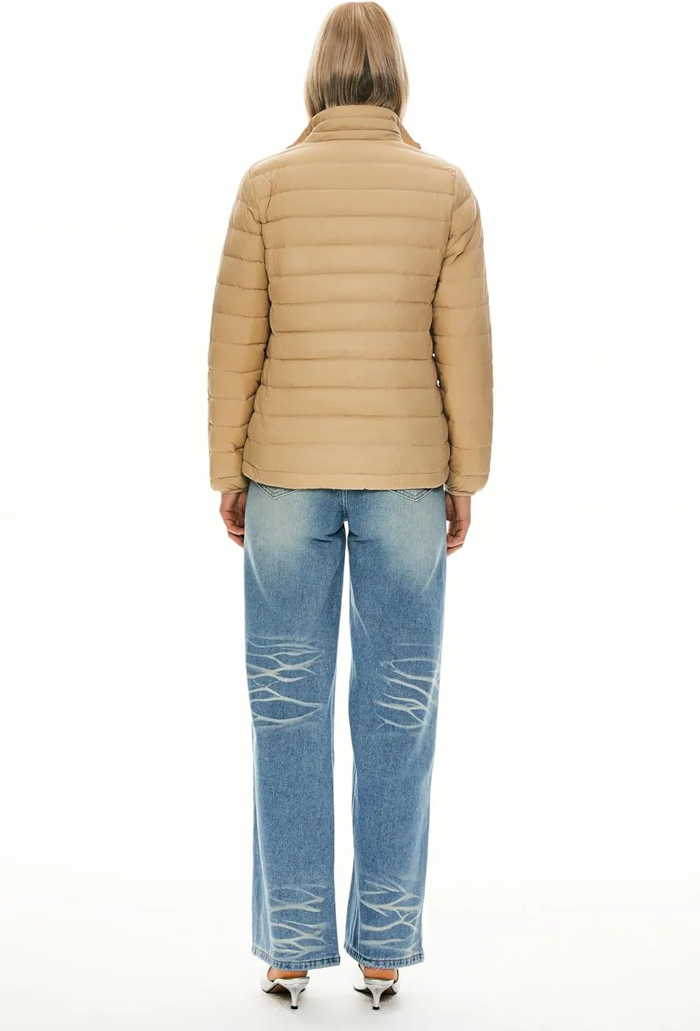 Orolay Women's Lightweight Packable Down Jacket Quilted Puffer Coat with Stand Collar