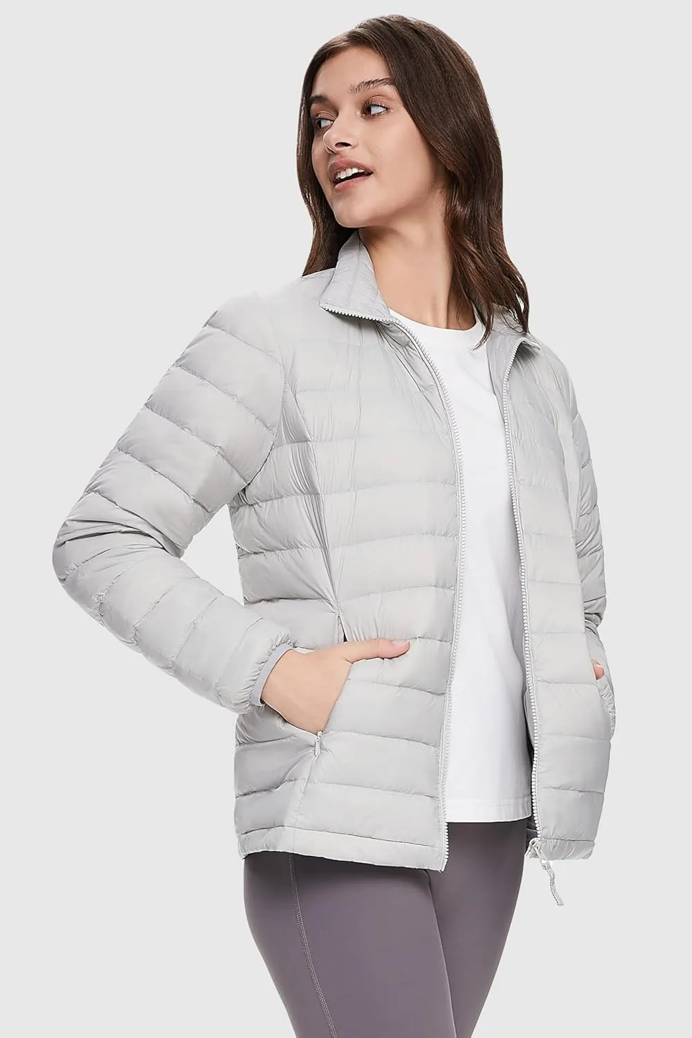 Orolay Women's Lightweight Packable Down Jacket Quilted Puffer Coat with Stand Collar