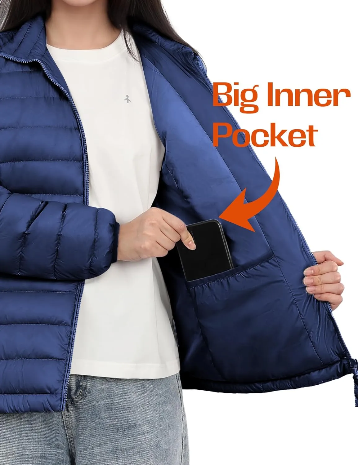 Orolay Women's Lightweight Packable Down Jacket Quilted Puffer Coat with Stand Collar