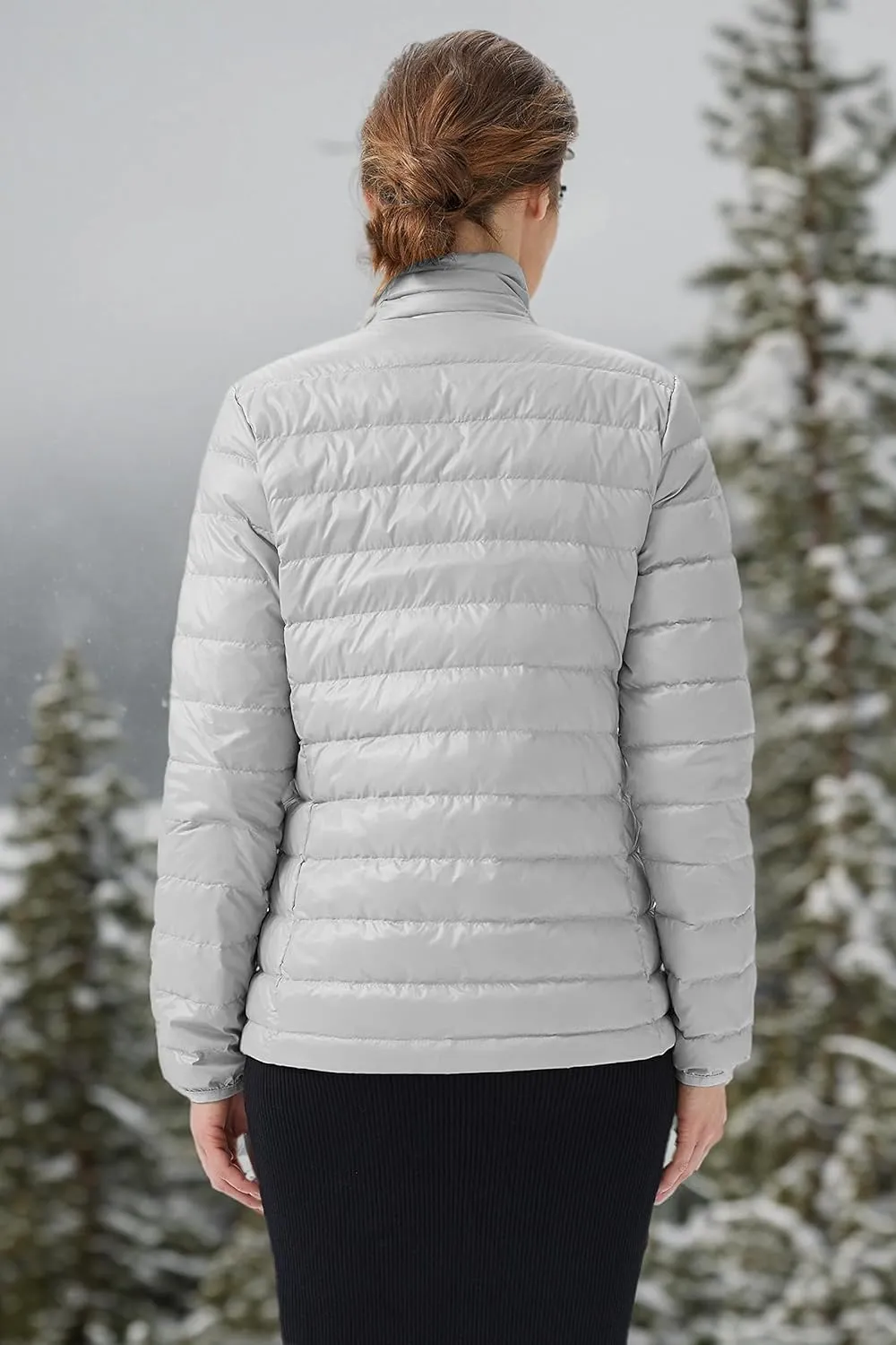 Orolay Women's Lightweight Packable Down Jacket Quilted Puffer Coat with Stand Collar