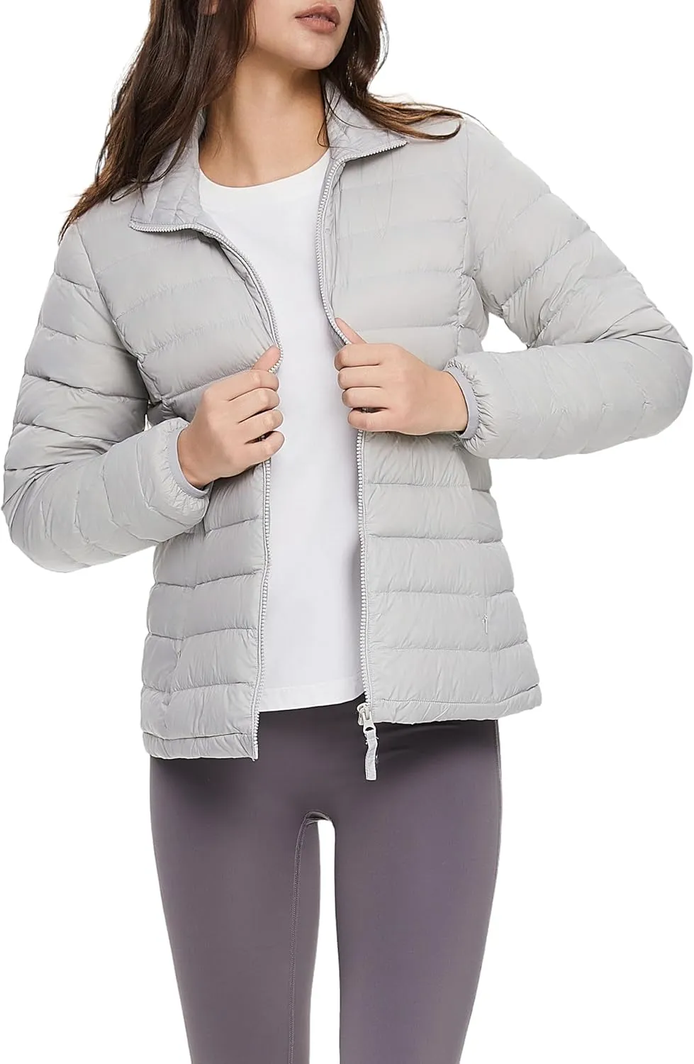 Orolay Women's Lightweight Packable Down Jacket Quilted Puffer Coat with Stand Collar