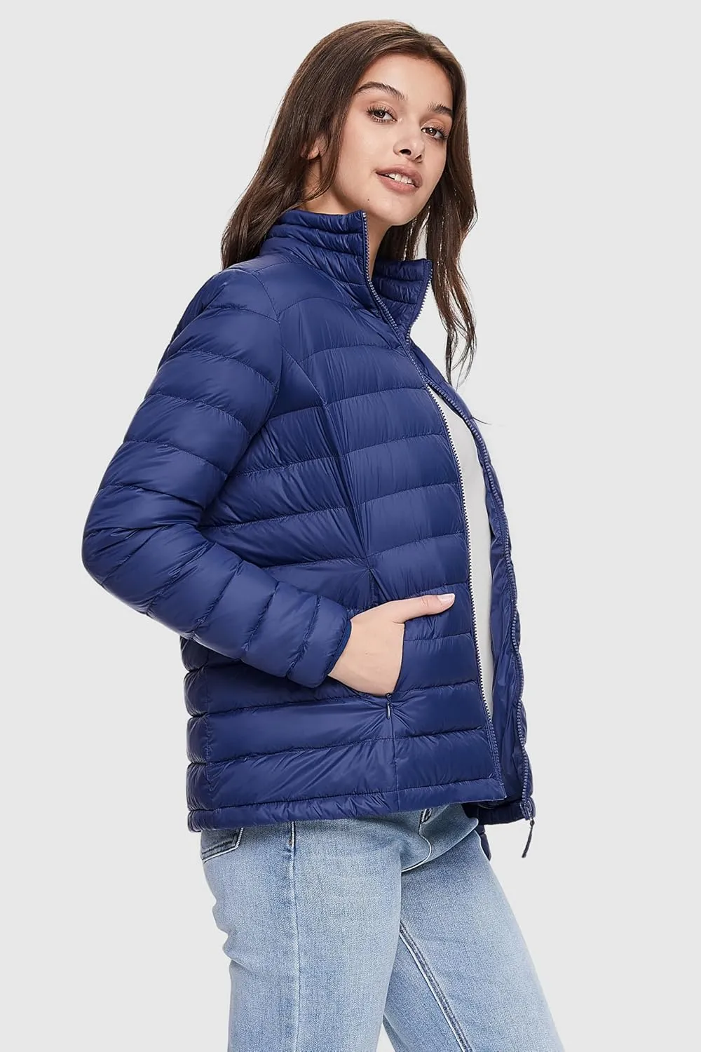 Orolay Women's Lightweight Packable Down Jacket Quilted Puffer Coat with Stand Collar