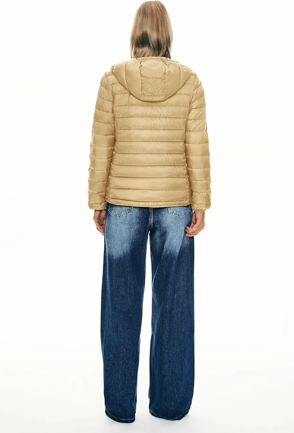 Orolay Women's Packable Down Jacket Hooded Ultra Light Weight Short Puffer Coat with Pockets