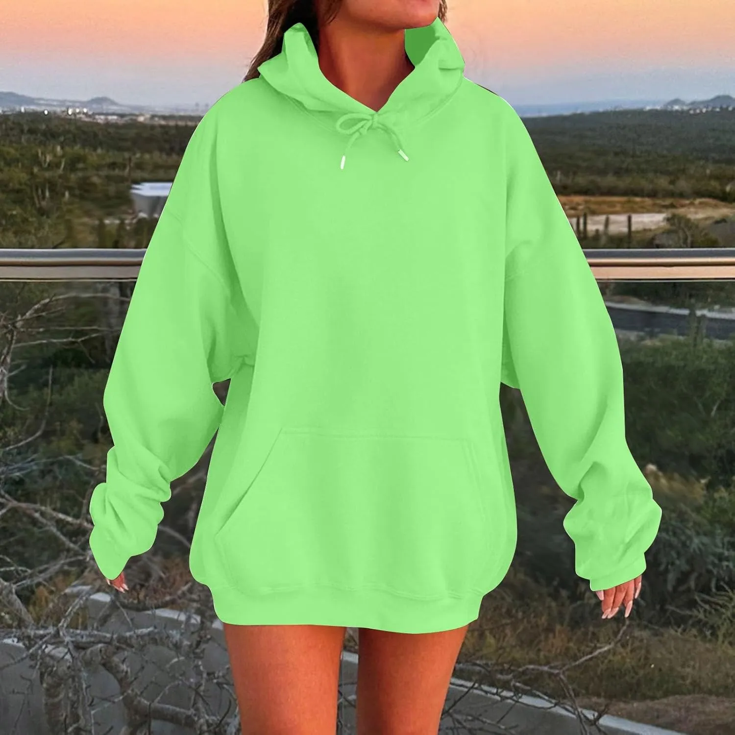 Oversized Hoodies For Women Plus Size Long Sleeve Drawstring With Pockets Pullover Sweatshirt Trendy Winter Clothes