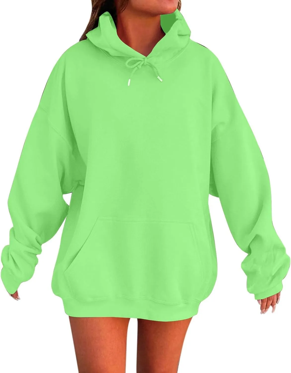 Oversized Hoodies For Women Plus Size Long Sleeve Drawstring With Pockets Pullover Sweatshirt Trendy Winter Clothes