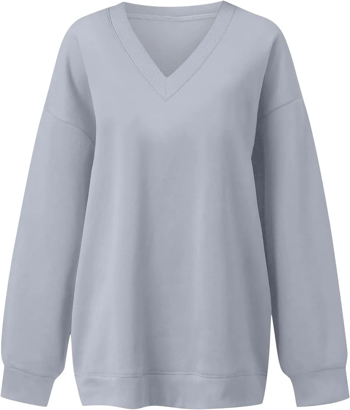 Oversized Sweatshirt For Women Plus Size Hoodies Trendy V Neck Long Sleeve Winter Clothes Drop Shoulder Pullover
