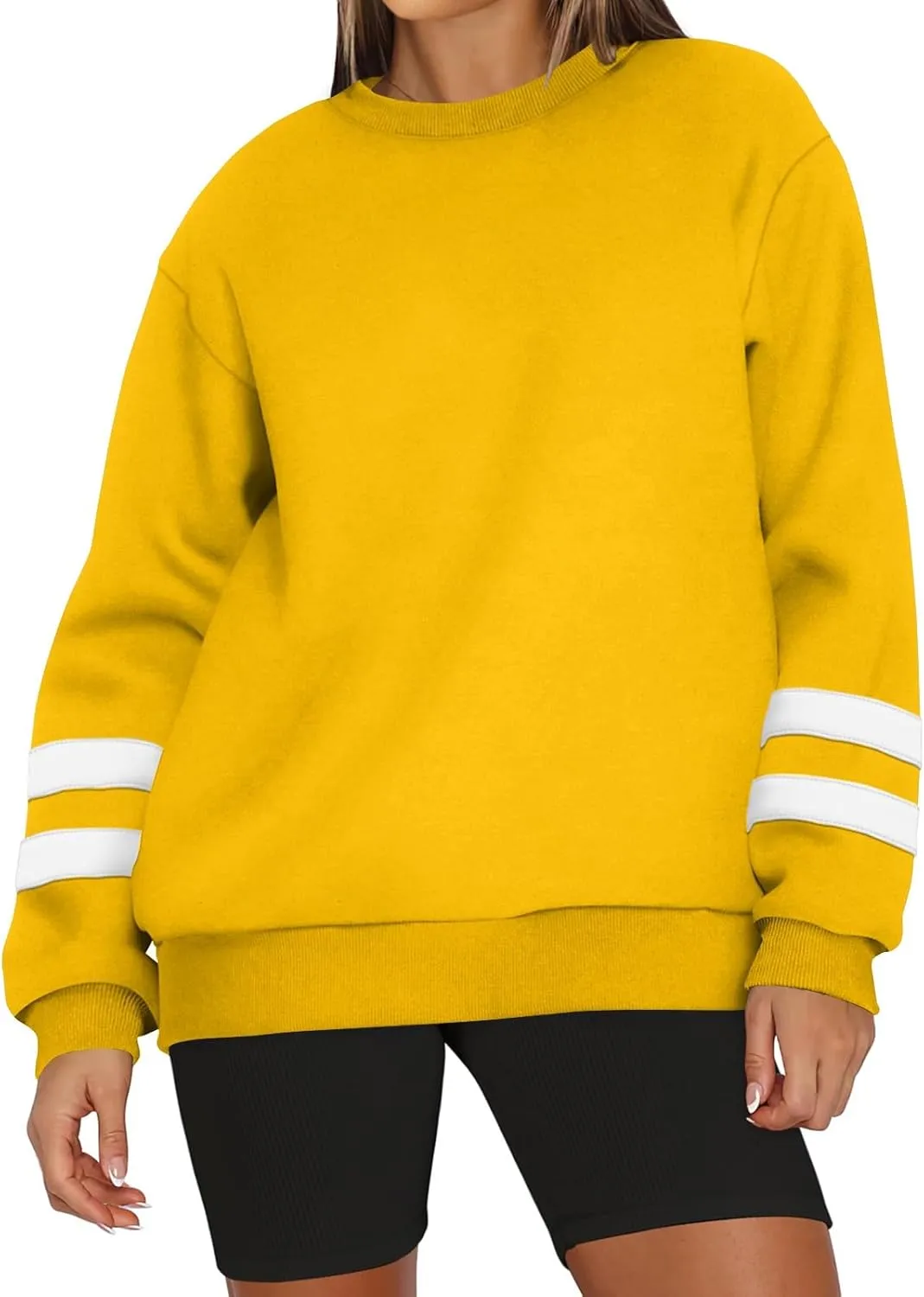 Oversized Sweatshirt For Women Trendy Crewneck Long Sleeve Fall Winter Clothes 2024 Solid Hoodie Pullover