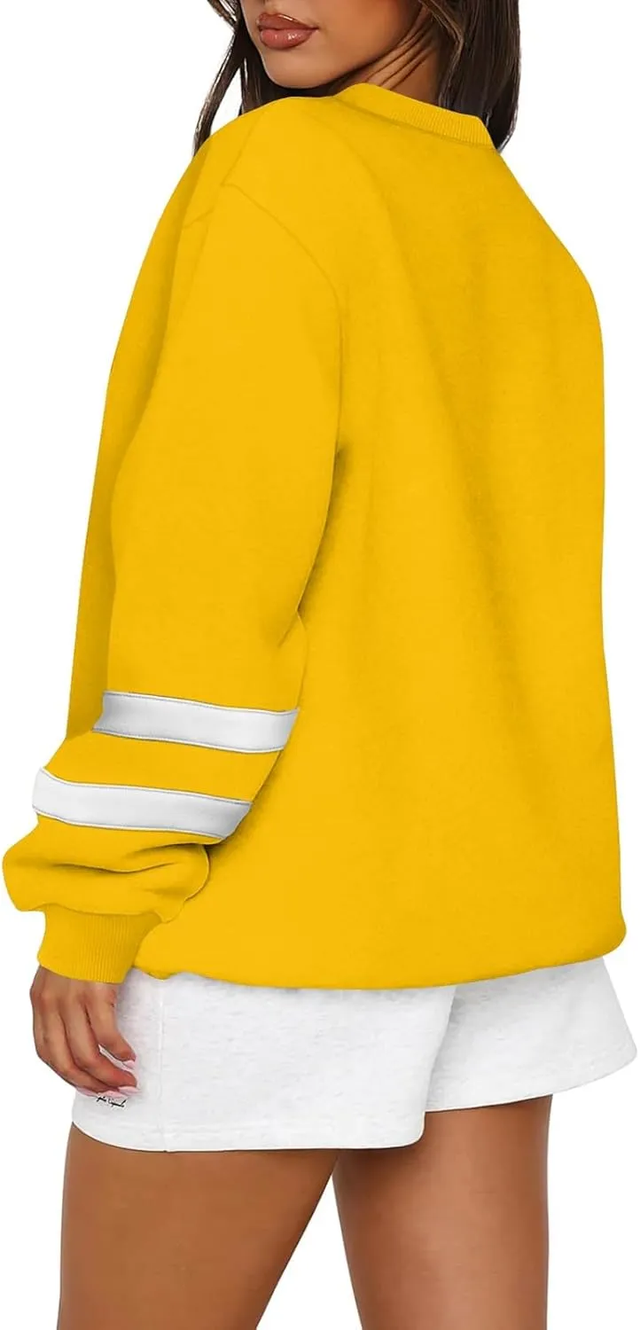 Oversized Sweatshirt For Women Trendy Crewneck Long Sleeve Fall Winter Clothes 2024 Solid Hoodie Pullover