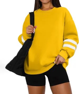 Oversized Sweatshirt For Women Trendy Crewneck Long Sleeve Fall Winter Clothes 2024 Solid Hoodie Pullover
