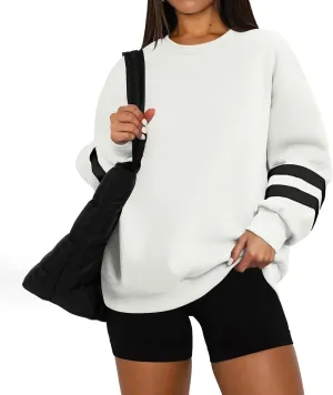 Oversized Sweatshirt For Women Trendy Hoodie Pullover Crewneck Long Sleeve Solid Fall Winter Clothes 2024