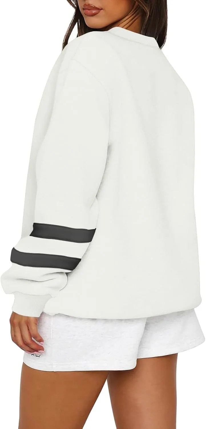 Oversized Sweatshirt For Women Trendy Hoodie Pullover Crewneck Long Sleeve Solid Fall Winter Clothes 2024