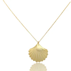 Oyster Necklace, Oyster Pendant, Shell Necklace, Shell Pendant, Oyster Jewelry, Beach Jewelry, 925 Silver Jewelry, Handmade Jewelry, Silver Necklace, Gift for Her (Gold)