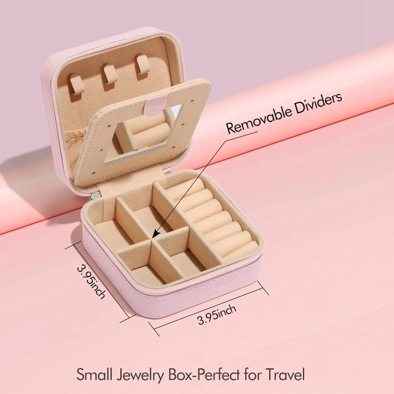 Parima Travel Jewelry Box for Girls Women, Jewelry Organizer Box | Personalized Jewelry Boxes for Women Girls Jewelry Box | Necklace Earrings Ring Box | Travel Jewelry Organizer Box, Pink