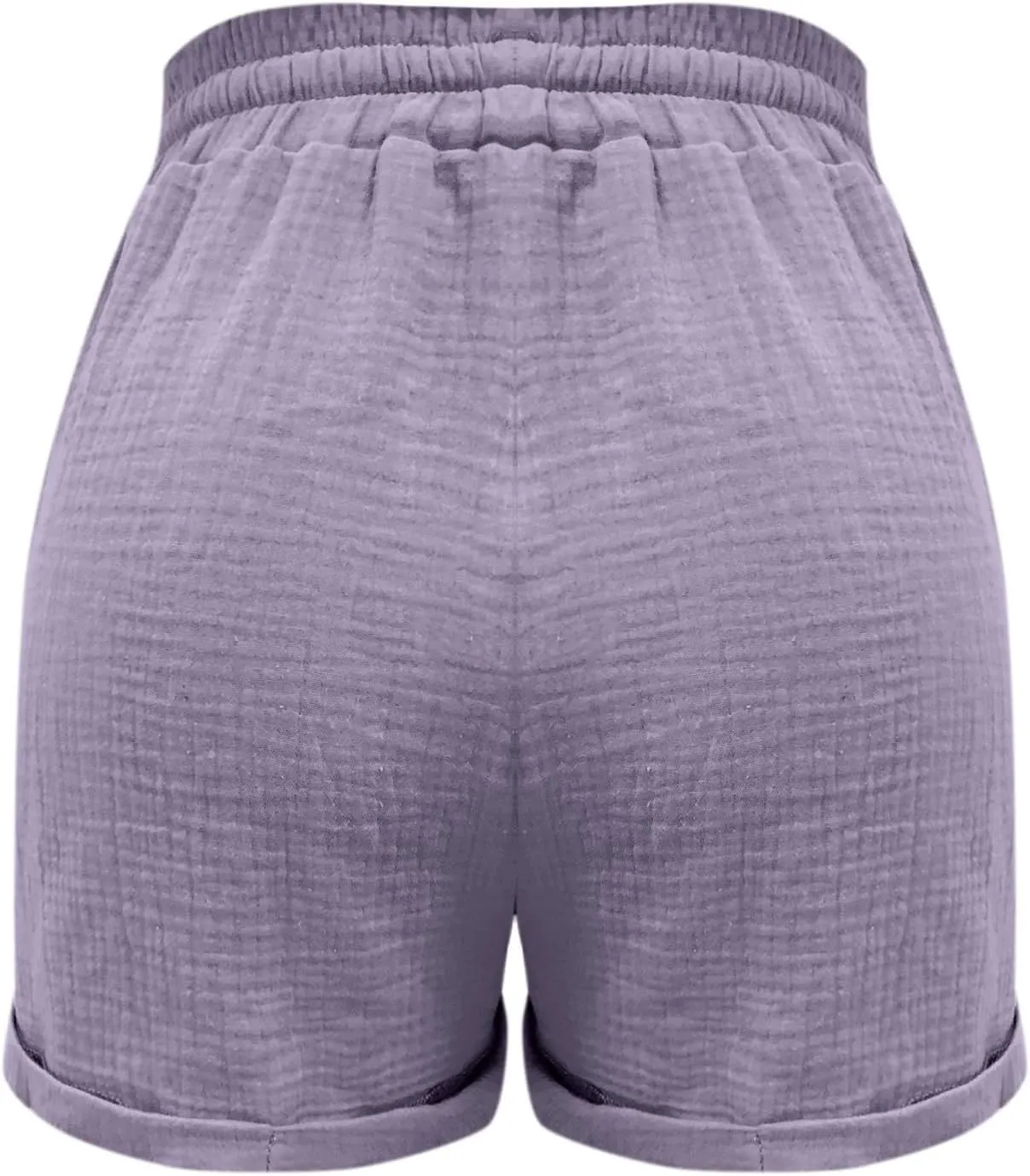 Photno Womens Linen Shorts 2025 Lounge Beach Trouser Summer Vacation Drawstring Elastic Waist Straight Leg Bottom with Pocket