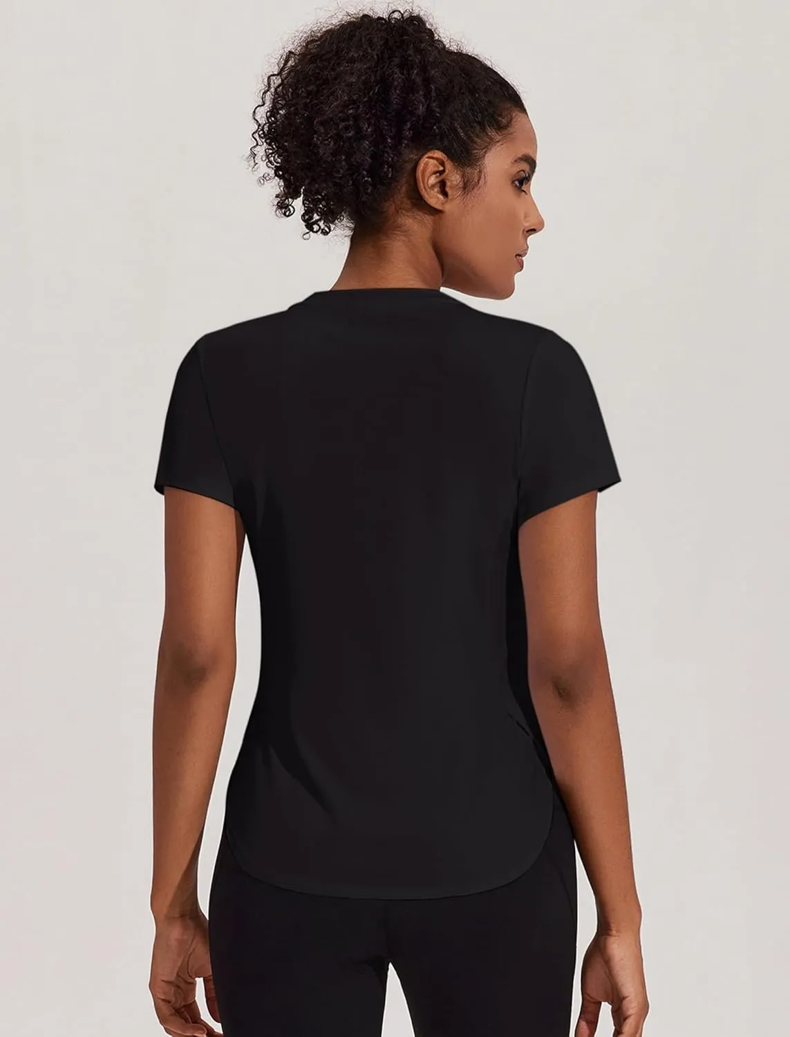 PINSPARK Workout Tops for Women UPF 50  Yoga Shirts Short Sleeve Athletic Tops with Side Slits Running Gym Tee Top Loose Fit