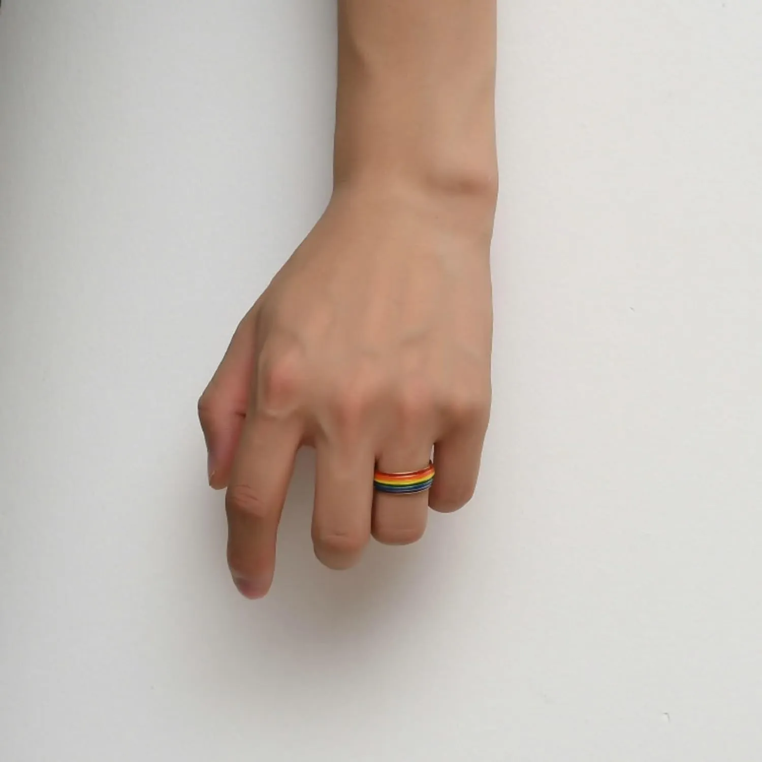 Plain Wedding Ring, Stainless Steel Ring Jewelry Rainbow Women's Jewelry