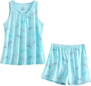 PNAEONG Women Cotton Sleepwear Short Sets Tank&Short Pajamas Sets XTSY208