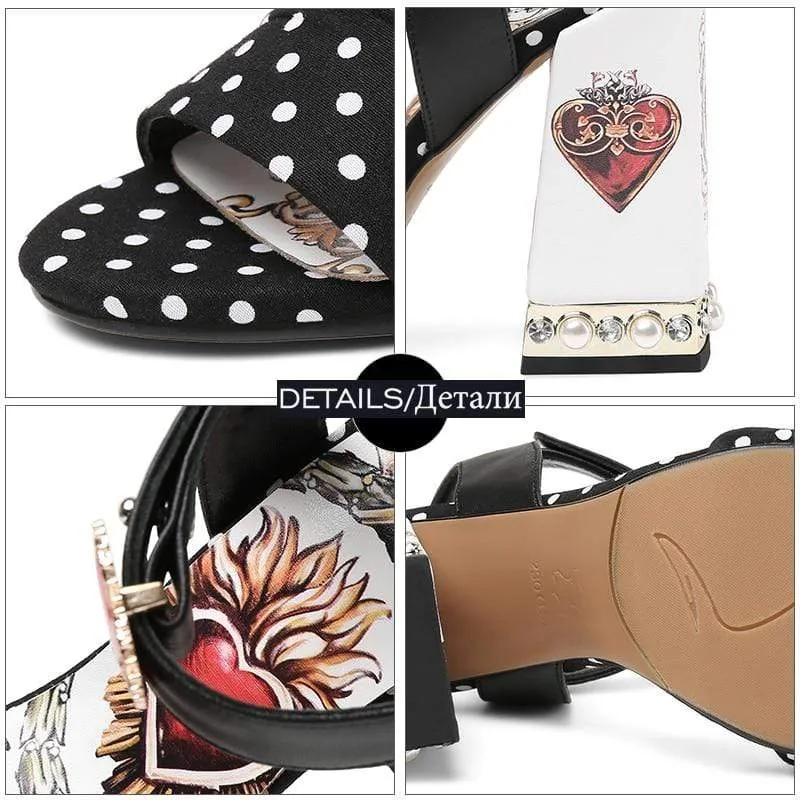 Polka Dot High Heels Sandals