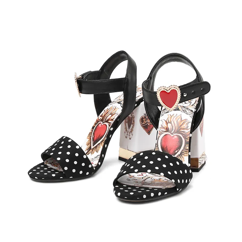 Polka Dot High Heels Sandals