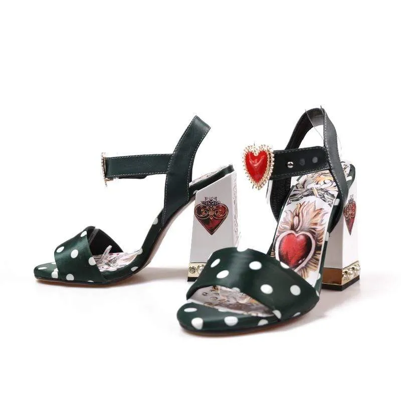 Polka Dot High Heels Sandals