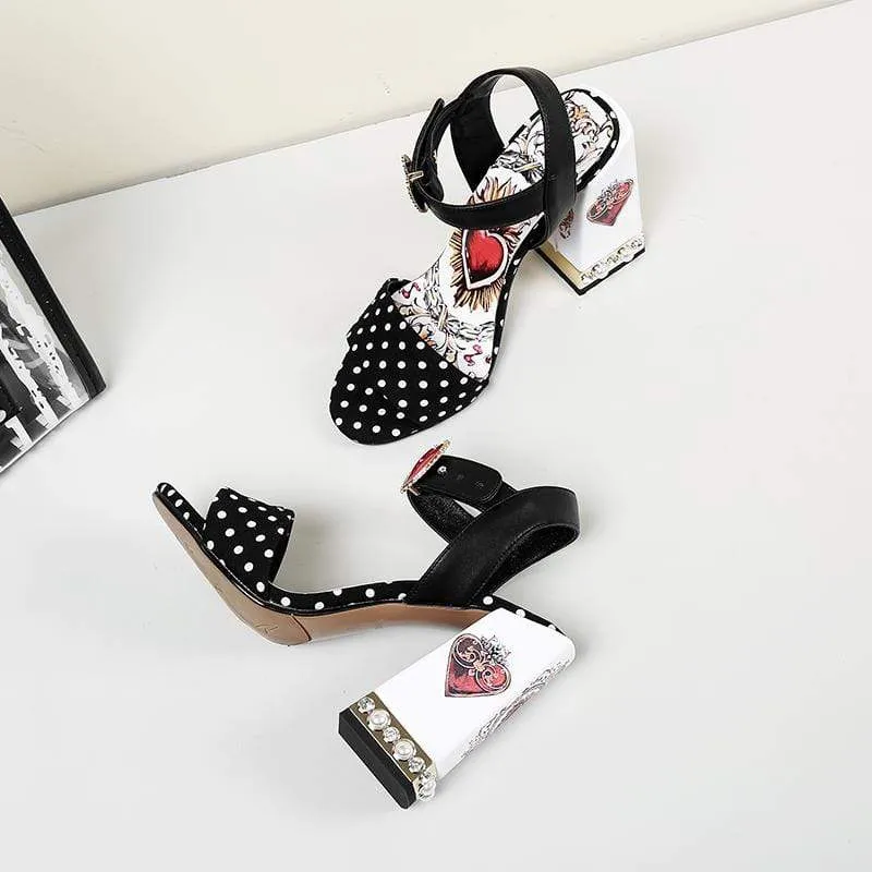 Polka Dot High Heels Sandals