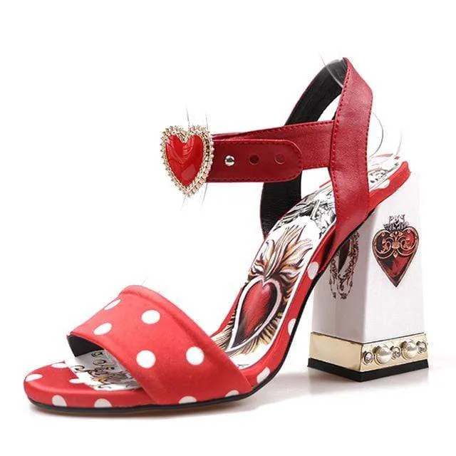 Polka Dot High Heels Sandals