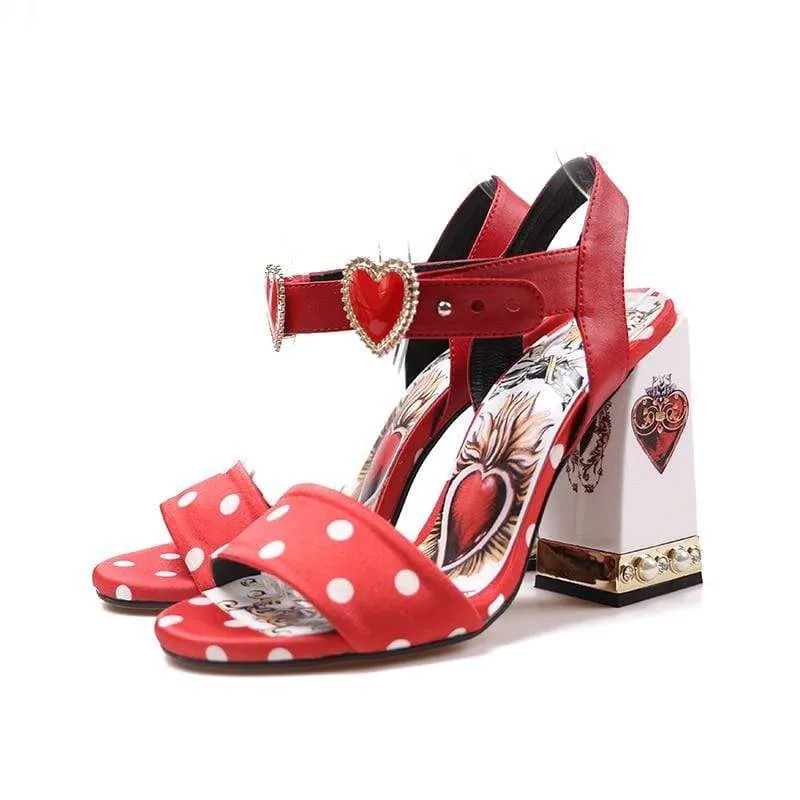 Polka Dot High Heels Sandals