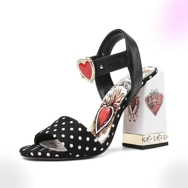 Polka Dot High Heels Sandals