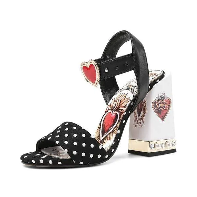 Polka Dot High Heels Sandals