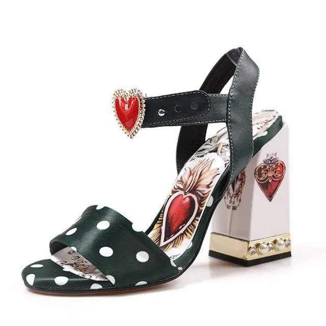 Polka Dot High Heels Sandals