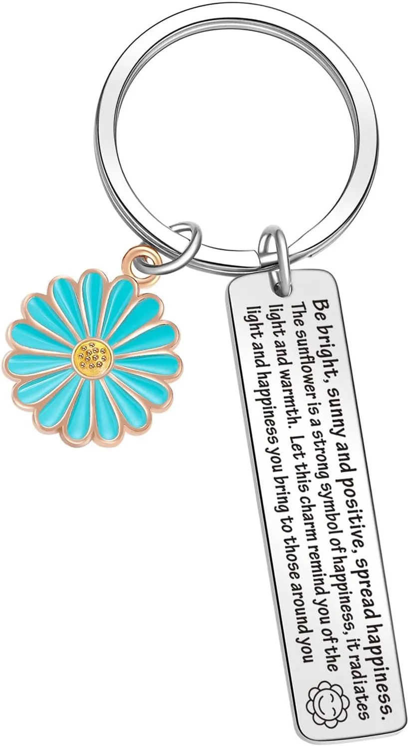 Positive Sunflower Theme Gift Granddaughter Jewelry BFF Jewelry Son Keychain Cousin Jewelry