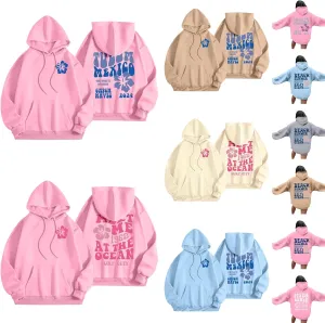 Preppy Clothes Womens Pink pom Puff Hoodie Oversized Y2K Preppy Sweatshirt Drawstring Long Sleeve Pullover Hoodies for Teen Girls FZ15-Light Blue Medium