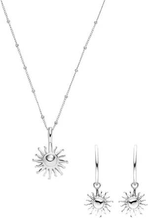 Purelei Sun Bundle Silver  Waterproof necklace earring set  Stainless steel jewelry  Jewelry gift sets  Jewelry sets for women  Necklace and earrings  Silver jewelry set