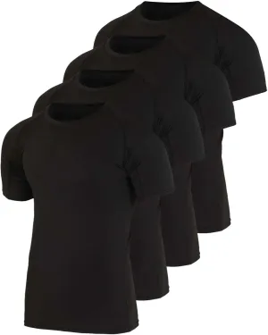 Real Essentials 4 Pack: Men's Short Sleeve Compression T-Shirt Base Layer Undershirt Athletic Top (Available in Big & Tall)