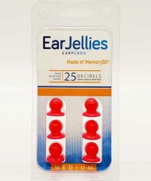 Red EarJellies Earplugs - 3 Pairs