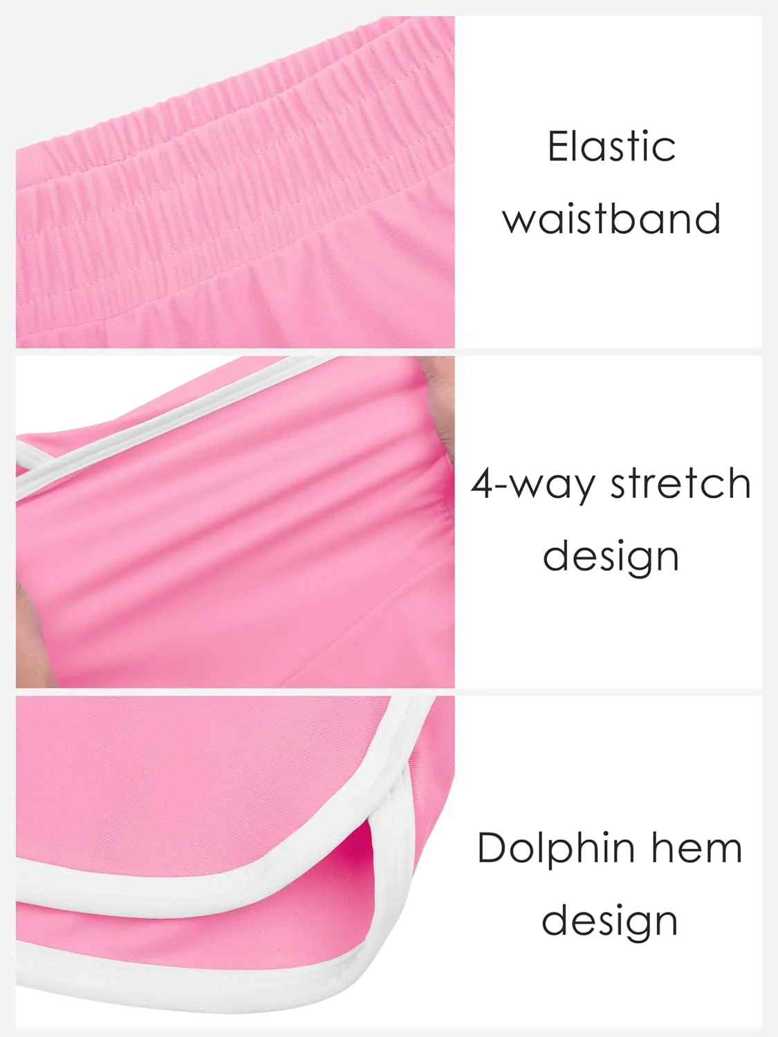 Resinta 4 Packs Girls Soccer Shorts Girls Athletic Shorts Quick Dry Workout Dolphin Kids Active Shorts