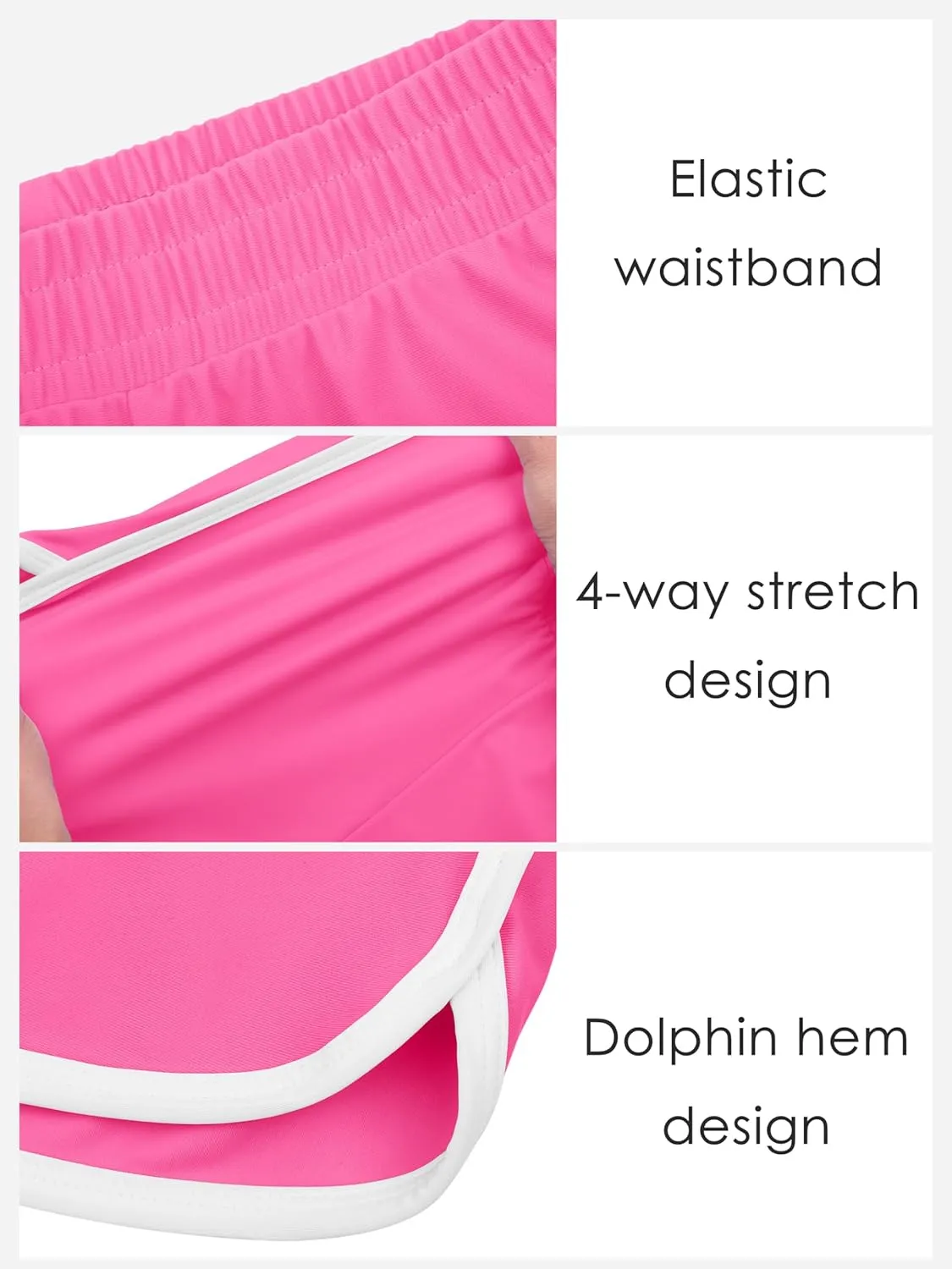 Resinta 4 Packs Girls Soccer Shorts Girls Athletic Shorts Quick Dry Workout Dolphin Kids Active Shorts