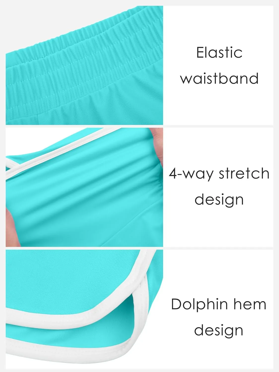 Resinta 4 Packs Girls Soccer Shorts Girls Athletic Shorts Quick Dry Workout Dolphin Kids Active Shorts