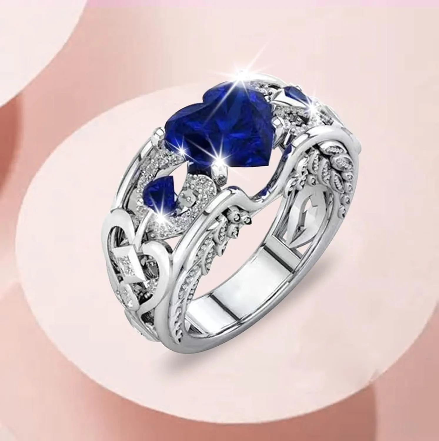 Rose Gold Plated 925 Sterling Silver Hawaiian Princess Plumeria Flower Scroll Promise Ring Stackable Wedding Engagement