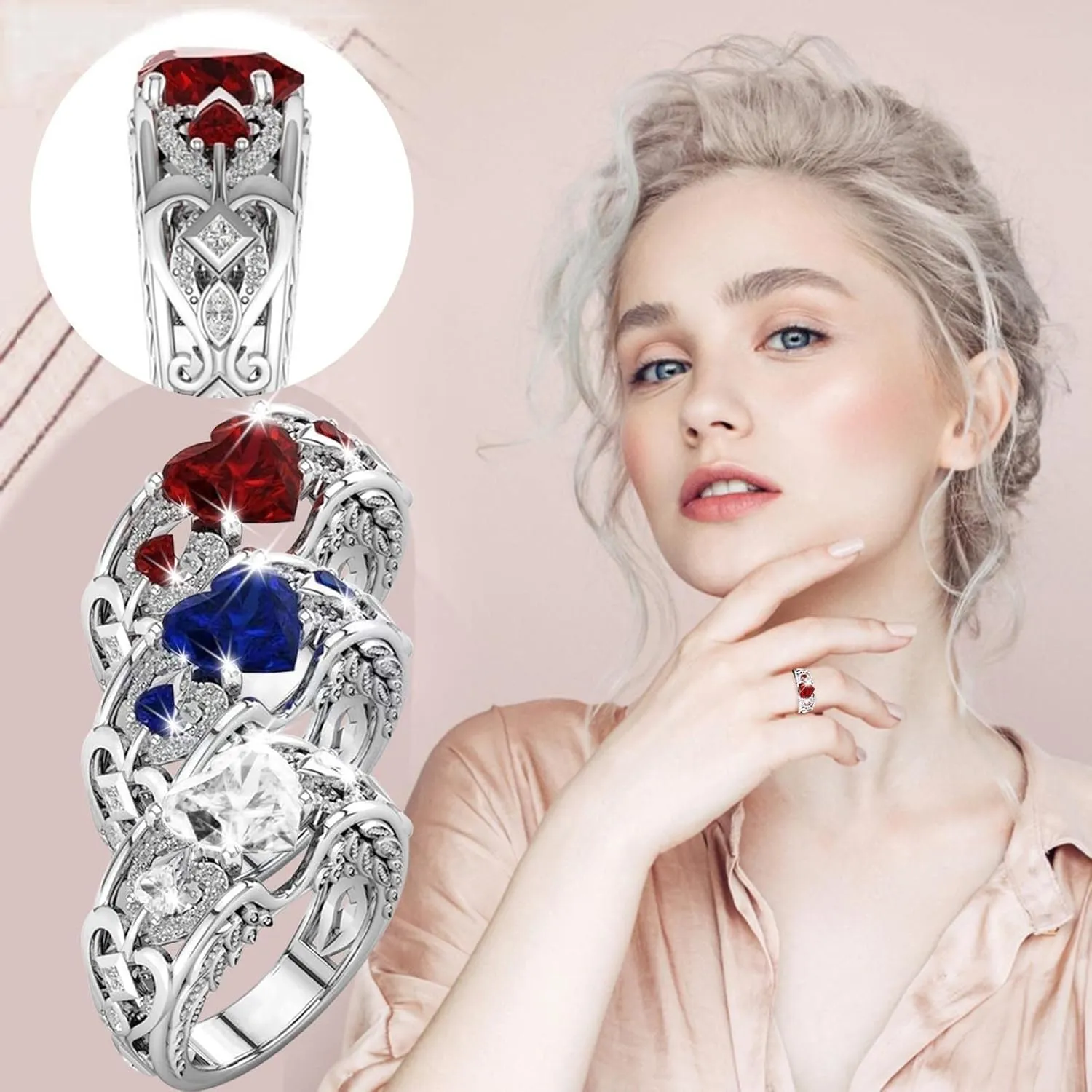 Rose Gold Plated 925 Sterling Silver Hawaiian Princess Plumeria Flower Scroll Promise Ring Stackable Wedding Engagement