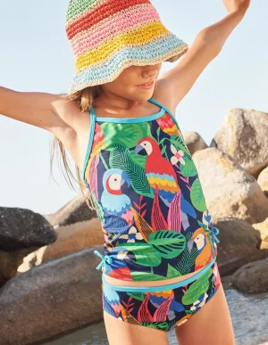 Ruched Tankini Set-Multi Rainbow Rainforest