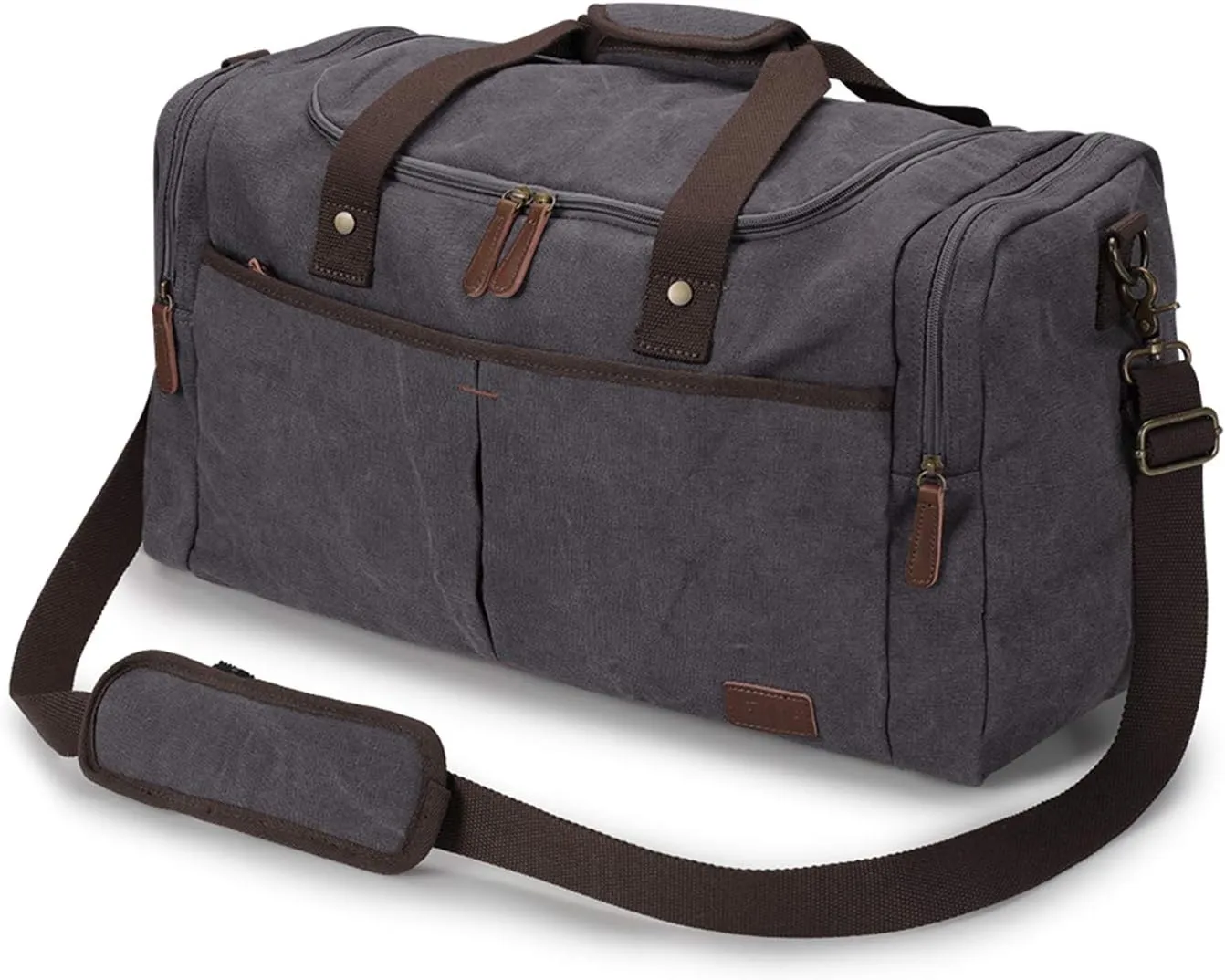 S-ZONE Canvas Duffel Bag for Travel 65L Weekender Overnight Travel Bags with Shoes Compartment for Men