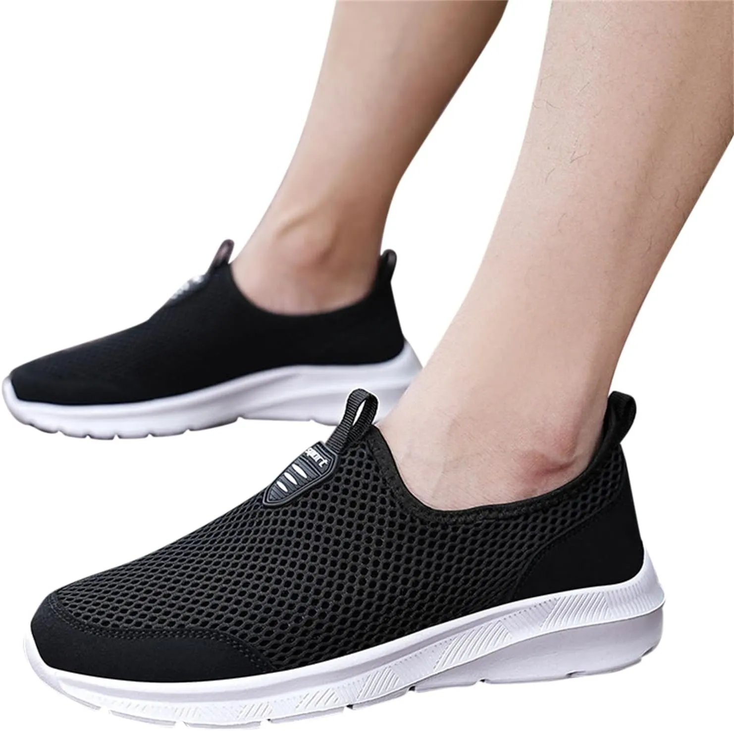 SBGMoSJ Sneakers for Women Women Slip On Sneakers Memory Foam Black Sneakers for Women Comfortable Wide Women Diabetic Walking Sneakers Size 10 Women's Comfortable Working Nurse Shoes Non-Slip