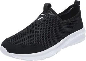 SBGMoSJ Sneakers for Women Women Slip On Sneakers Memory Foam Black Sneakers for Women Comfortable Wide Women Diabetic Walking Sneakers Size 10 Women's Comfortable Working Nurse Shoes Non-Slip