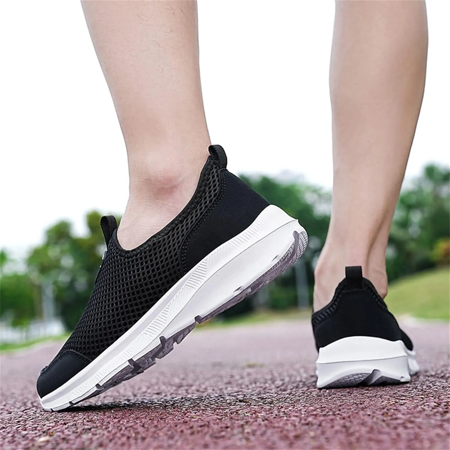 SBGMoSJ Sneakers for Women Women Slip On Sneakers Memory Foam Black Sneakers for Women Comfortable Wide Women Diabetic Walking Sneakers Size 10 Women's Comfortable Working Nurse Shoes Non-Slip
